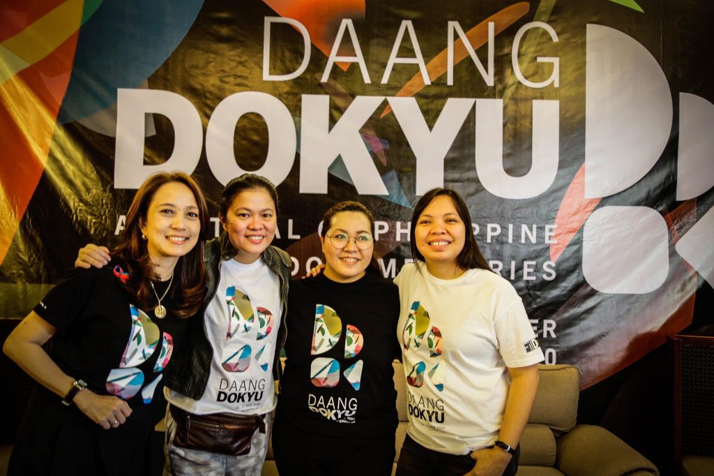 From L-R: Festival Directors Kara Magsanoc-Alikpala, Coreen Jimenez, Baby Ruth Villarama, and Jewel Marana at the press conference of Daang Dokyu: A Festival Philippine Documentaries, which will be held from March 16 to 21 at the Cine Adarna UPFI Film Center.